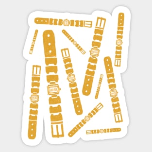 Yellow Digital Watches Sticker